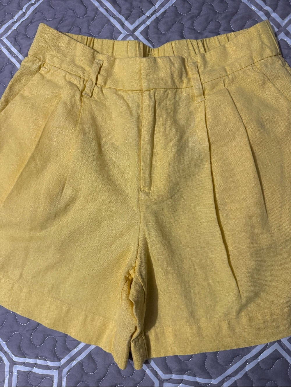 a new day Yellow Pleated High-Waist Women's Shorts - Picture 4 of 5